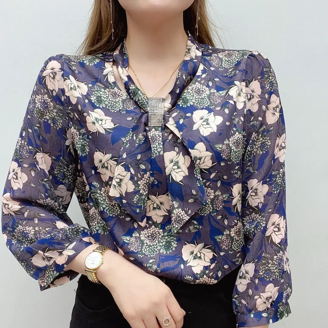 Spring and autumn clothing 2021 new western style small shirt women's belly bottoming shirt floral chiffon
Spring and autumn clothing 2021 new western style small shirt women's belly bottoming shirt floral chiffon