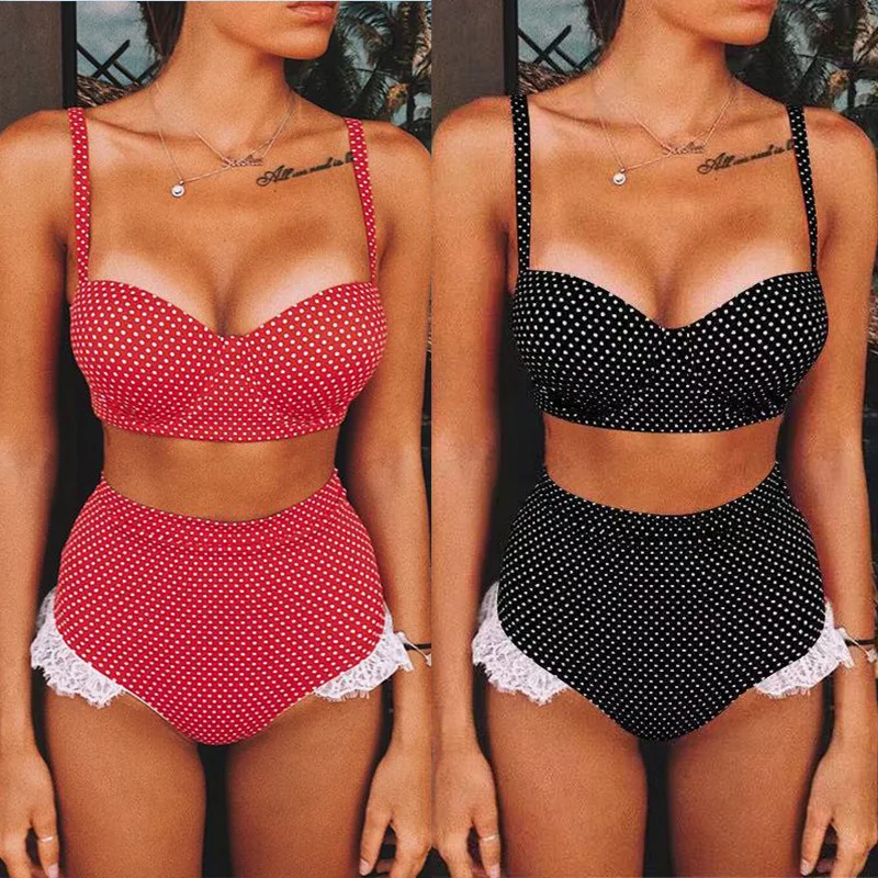 2020 Push Up Sexy Bikini Set Swimwear Women Swimsuit Female Strap Bathing Suit Lace High Waist Bikinis Dot Print Beach Swim Wear
2020 Push Up Sexy Bikini Set Swimwear Women Swimsuit Female Strap Bathing Suit Lace High Waist Bikinis Dot Print Beach Swim Wear