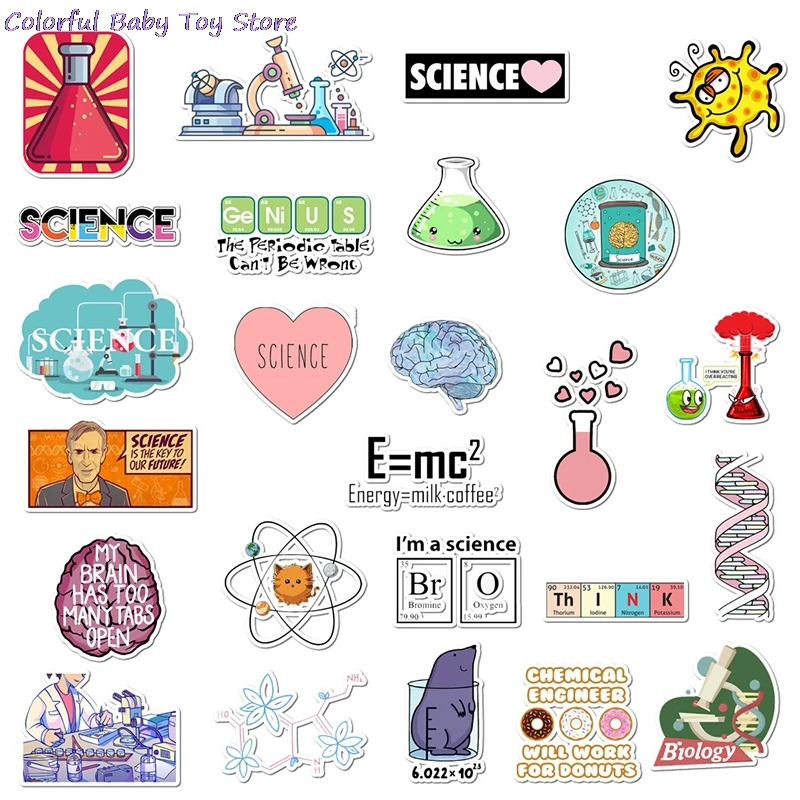 50Pcs/set Science Experiment Chemical Programming Stickers Diy Laptop PC Decor Waterproof Sticker random color
50Pcs/set Science Experiment Chemical Programming Stickers Diy Laptop PC Decor Waterproof Sticker random color