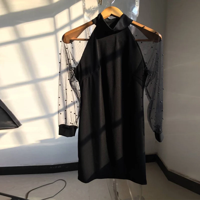 Women Dresses Autumn Spring Dress For Women Women's Pearl Beading Mesh Sleeve Dress Long Sleeve A-Line Mini Party Dress
Women Dresses Autumn Spring Dress For Women Women's Pearl Beading Mesh Sleeve Dress Long Sleeve A-Line Mini Party Dress