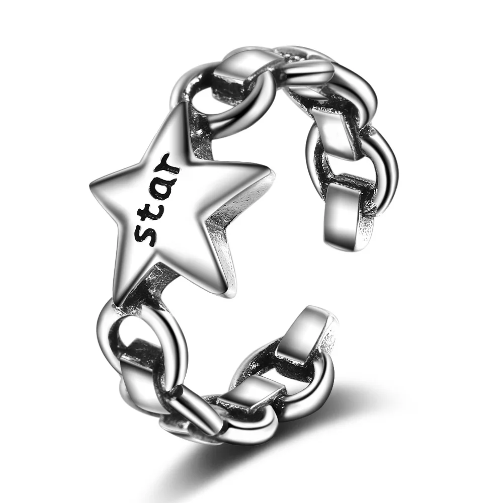 CHX36 Punk Fashion Star 925 Sterling Silver Lady Open Party Ring Jewelry For Women Birthday Gift Never Fade
CHX36 Punk Fashion Star 925 Sterling Silver Lady Open Party Ring Jewelry For Women Birthday Gift Never Fade