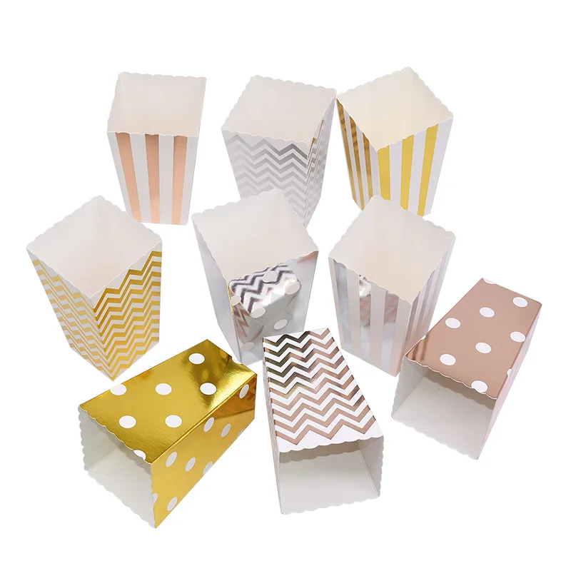 6/12pcs Popcorn Box Rose Gold Silver Stripe Dot Chevron Popcorn Paper Boxes Wedding Birthday Party Package Movie Party Tableware
6/12pcs Popcorn Box Rose Gold Silver Stripe Dot Chevron Popcorn Paper Boxes Wedding Birthday Party Package Movie Party Tableware