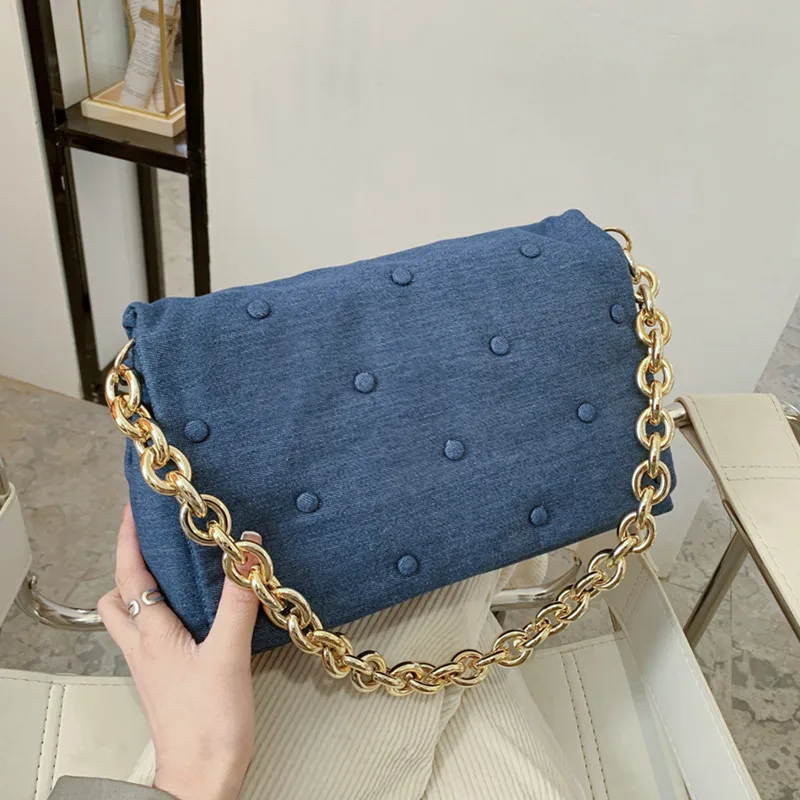 Retro Denim Underarm Shoulder Bags for Women Branded Designer Handbag and Purses Solid Color Ladies Chain Clutch Tote Bag Bolsa
Retro Denim Underarm Shoulder Bags for Women Branded Designer Handbag and Purses Solid Color Ladies Chain Clutch Tote Bag Bolsa