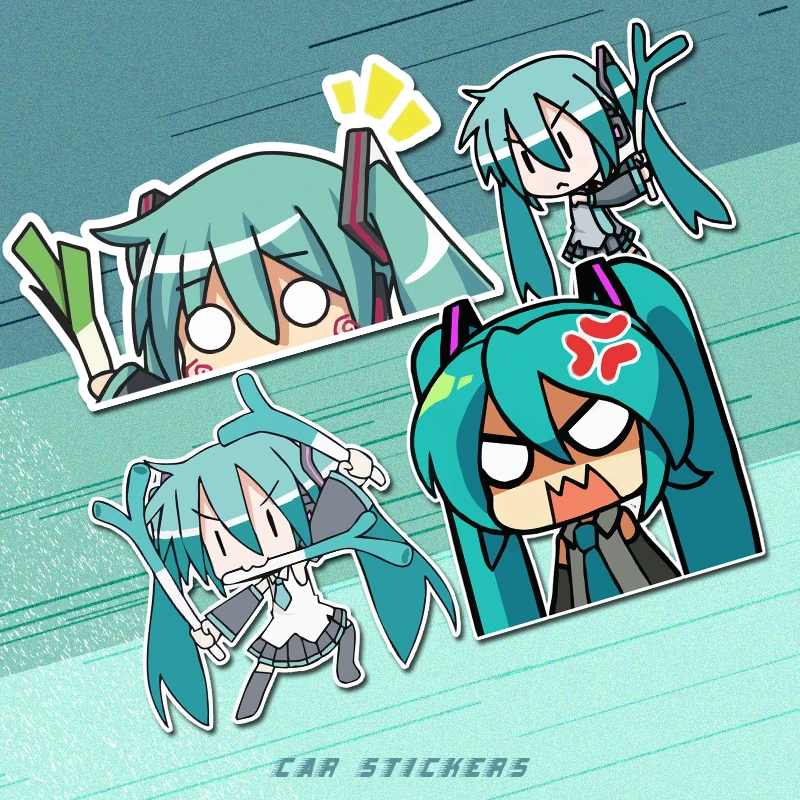 Аниме Фигурка Мику Hatsune периферийная наклейка украшение для автомобиля