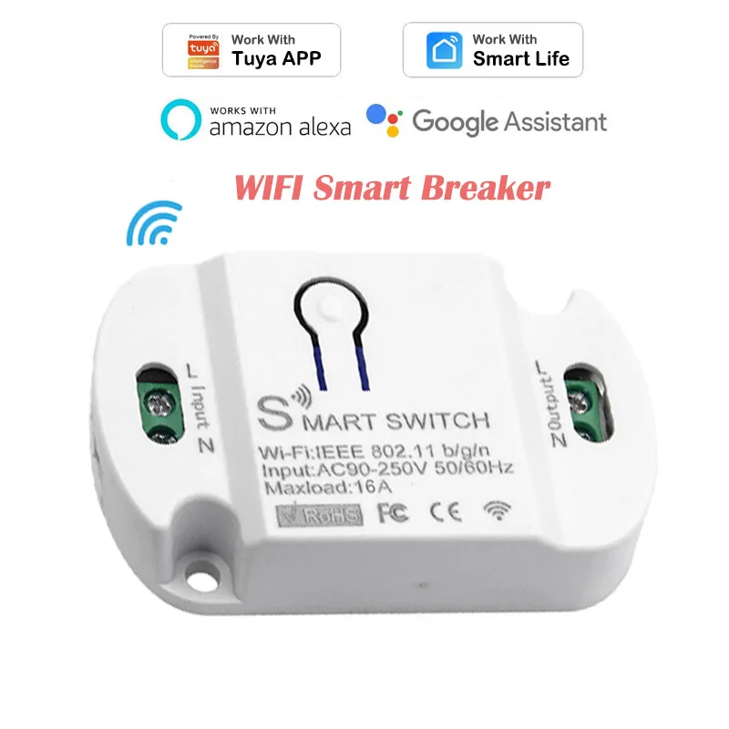 16A Tuya Smart Wifi Mini Smart Breaker Switch Timing for Smartlife APP Remtoe Control Support Alexa Google Home IFTTT Control
16A Tuya Smart Wifi Mini Smart Breaker Switch Timing for Smartlife APP Remtoe Control Support Alexa Google Home IFTTT Control