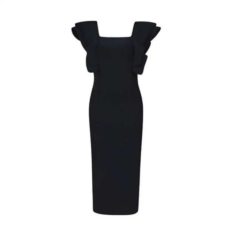 2019 New Arrivals Bodycon Bandage Dress Elegant Square Neck Knee Length Party Dress Celebration Sexy Women Dresses Ruffles Black 
2019 New Arrivals Bodycon Bandage Dress Elegant Square Neck Knee Length Party Dress Celebration Sexy Women Dresses Ruffles Black