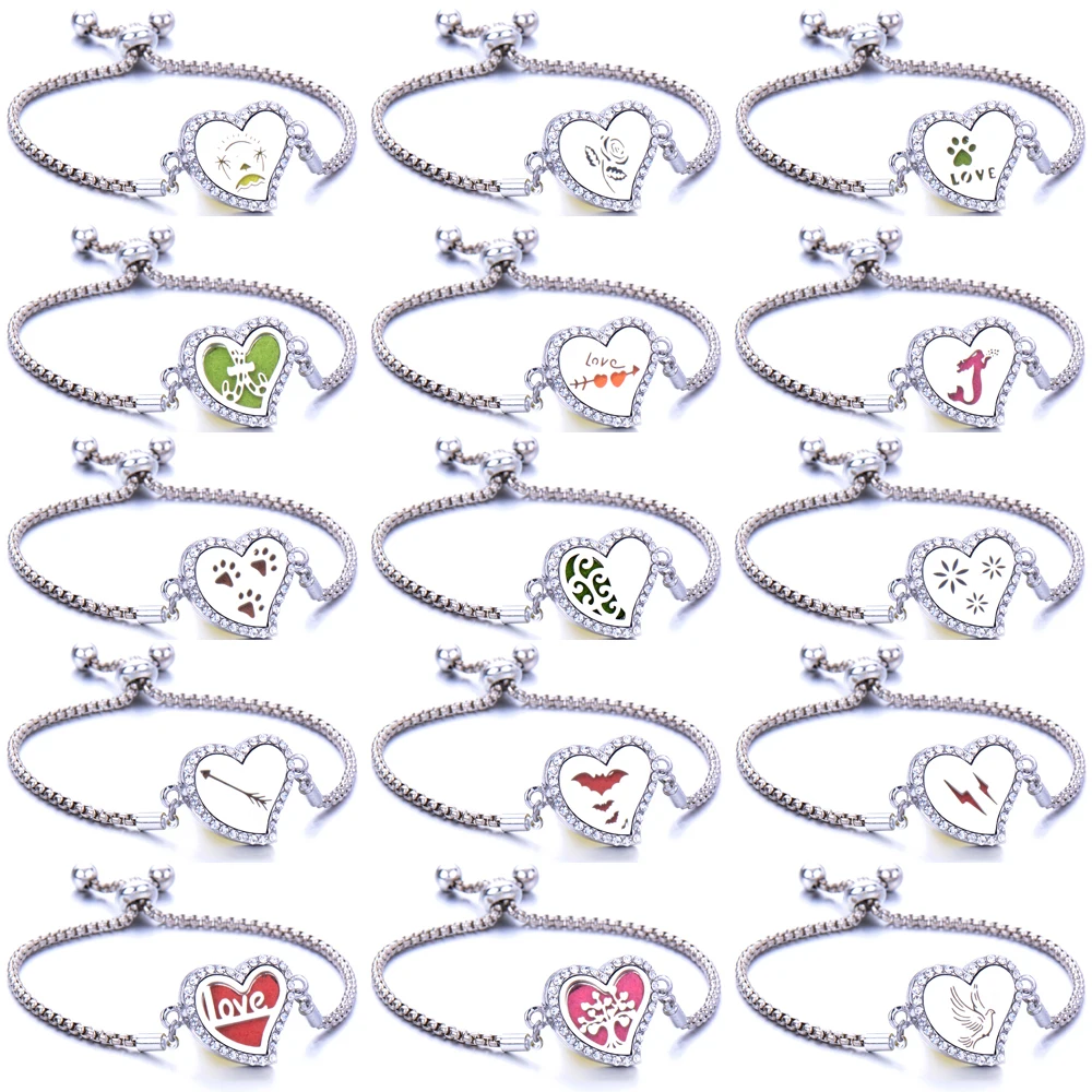 Stainless Steel Perfume Aroma Bracelet Heart Love Aromatherapy Jewelry Essential Oil Diffuser Locket Bracelet Magnet
Stainless Steel Perfume Aroma Bracelet Heart Love Aromatherapy Jewelry Essential Oil Diffuser Locket Bracelet Magnet