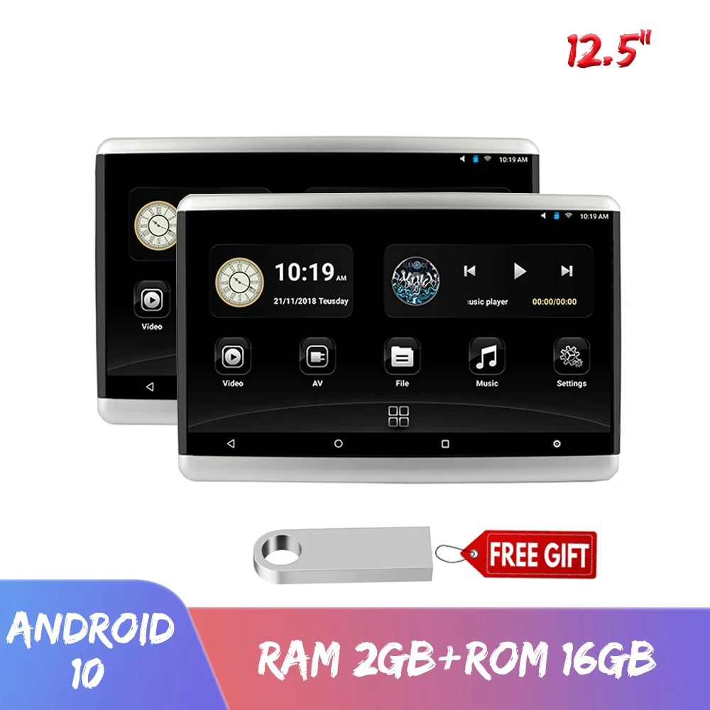 12.5" Android 10.0 Headrest Monitor Car Rear Seat Entertainment 4K 1080P Video Support Bluetooth/Wifi/USB/SD/HDMI/FM/Mirror-link
12.5" Android 10.0 Headrest Monitor Car Rear Seat Entertainment 4K 1080P Video Support Bluetooth/Wifi/USB/SD/HDMI/FM/Mirror-link