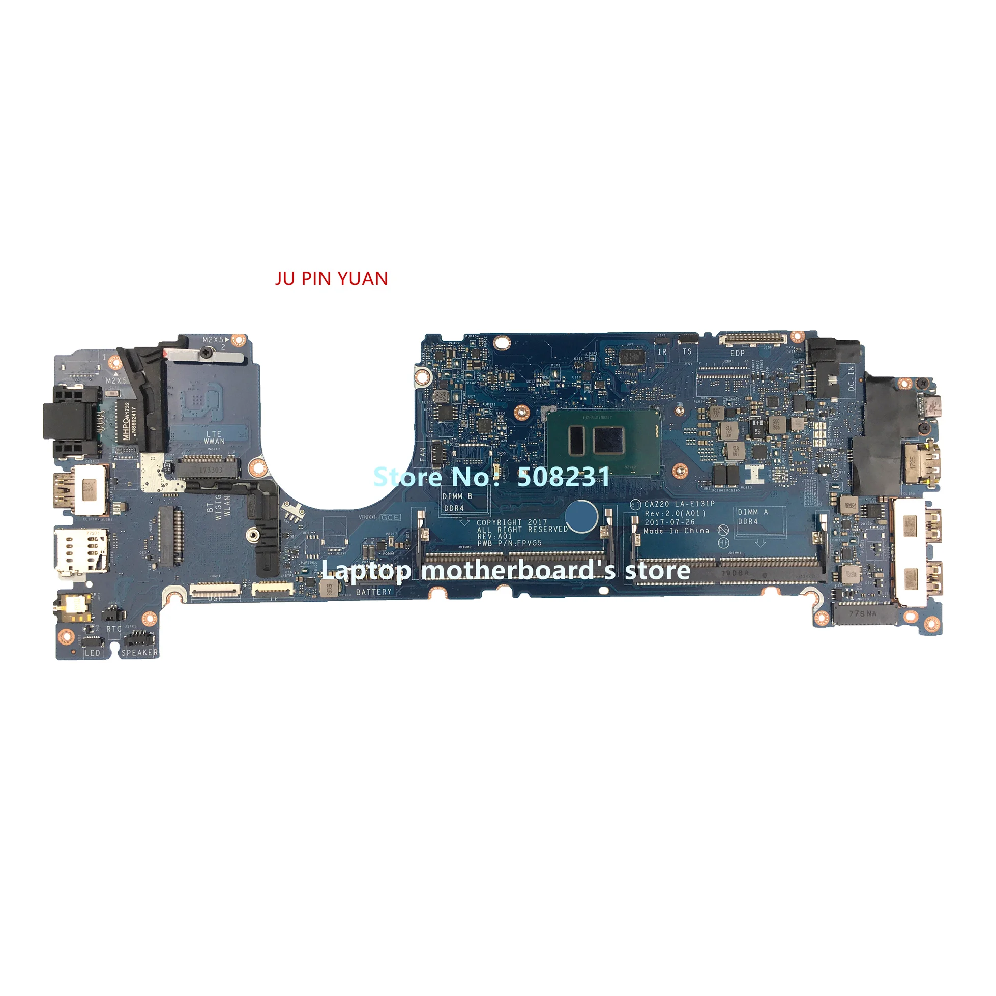 Материнская плата для ноутбука DELL Latitude 7480 E7480 CN-04GTKN 04GTKN 4GTKN CAZ20 LA-E131P с процессором I7-6600U DDR4, полностью протестирована 
Материнская плата для ноутбука DELL Latitude 7480 E7480 CN-04GTKN 04GTKN 4GTKN CAZ20 LA-E131P с процессором I7-6600U DDR4, полностью протестирована