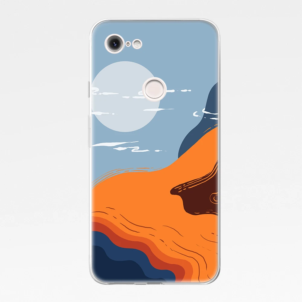 Чехол с рисунком Пейзажа для Google Pixel 5 4 4a 3 3a 2 XL мягкие силиконовые чехлы из ТПУ