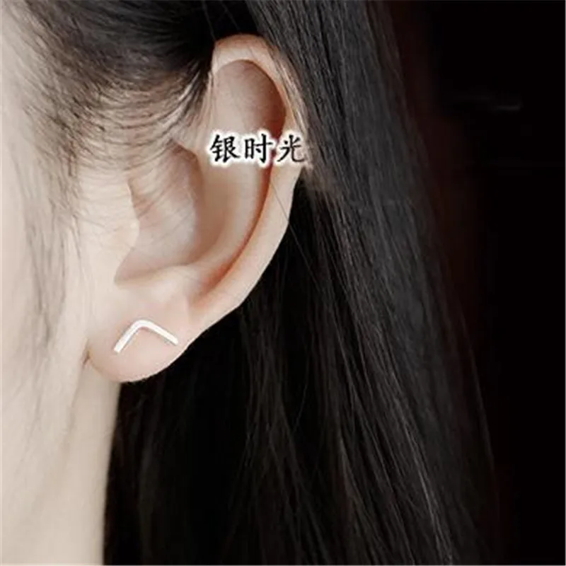 New Simple Fashion Jewelry 925 Sterling Silver Not Allergic Personality Letter V Shaped Stud Earrings E156 
New Simple Fashion Jewelry 925 Sterling Silver Not Allergic Personality Letter V Shaped Stud Earrings E156