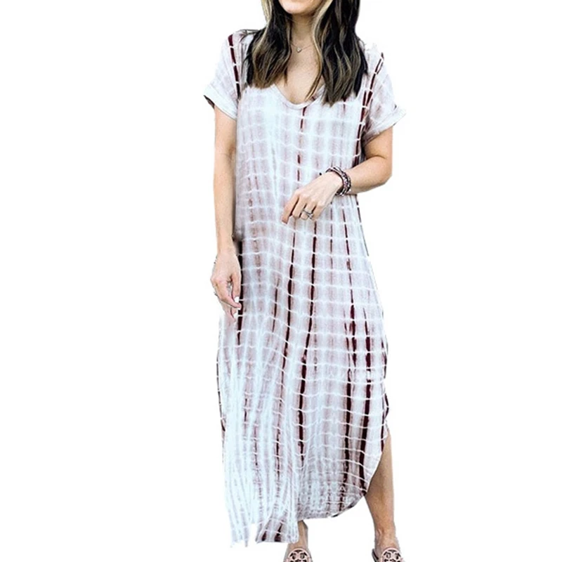 Summer Women Dress Plaid Print Short Sleeve Dresses for Ladies Loose Casual V-Neck Female Dresses
Summer Women Dress Plaid Print Short Sleeve Dresses for Ladies Loose Casual V-Neck Female Dresses