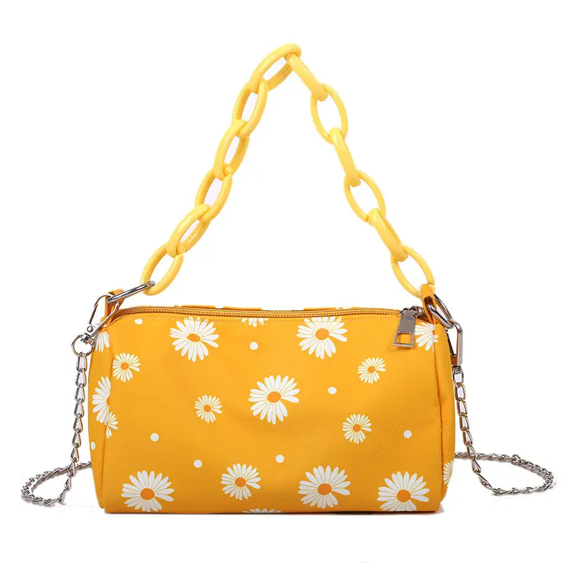 Fashion Design Girls Daisy Baguette Handbags Canvas Chain Women Small Shoulder Bags All Match Summer Ladies Crossbody Bag Clutch
Fashion Design Girls Daisy Baguette Handbags Canvas Chain Women Small Shoulder Bags All Match Summer Ladies Crossbody Bag Clutch