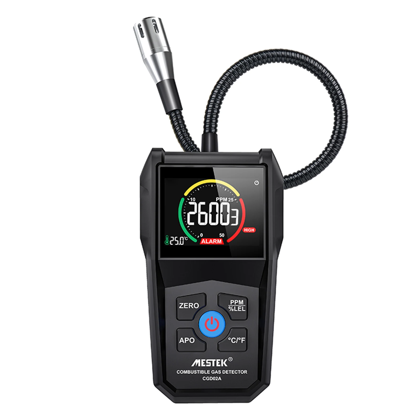 CGD02A Combustible Gas Detector High Precision Hand-held Gas Leak Tester Monitor VA Reverse Display Sound and Light Alarm
CGD02A Combustible Gas Detector High Precision Hand-held Gas Leak Tester Monitor VA Reverse Display Sound and Light Alarm