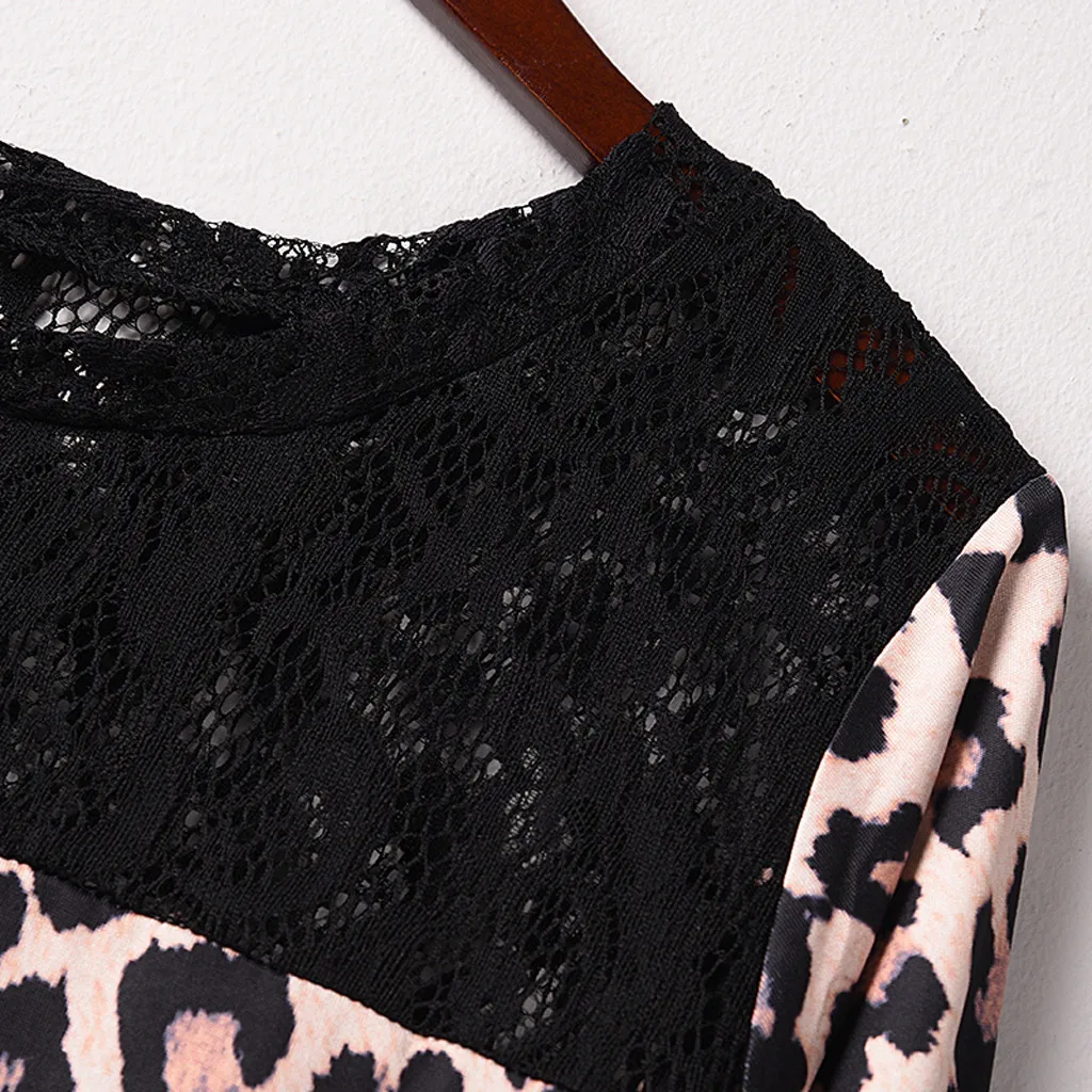 Fashion Lace Leopard Blouse Shirt Sexy O-Neck Tops Tee Casual Autumn Winter Tops Ladies Female Women Long Sleeve Blusas Pullover
Fashion Lace Leopard Blouse Shirt Sexy O-Neck Tops Tee Casual Autumn Winter Tops Ladies Female Women Long Sleeve Blusas Pullover