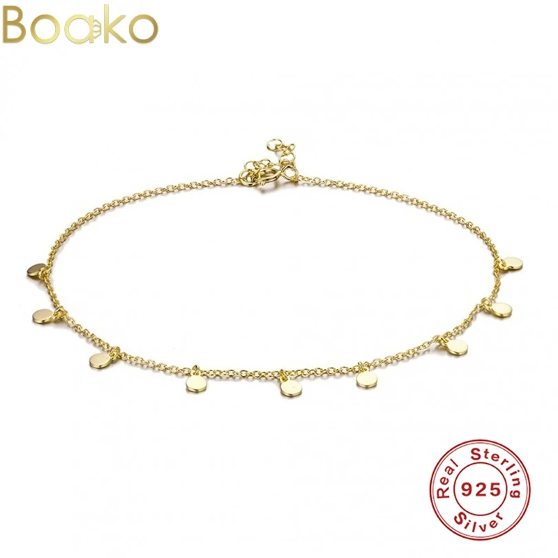 Анклеты BOAKO из стерлингового серебра 925 пробы для женщин милый простой стиль ножная цепочка браслет на лодыжку женский изящный ювелирный по... 
Анклеты BOAKO из стерлингового серебра 925 пробы для женщин милый простой стиль ножная цепочка браслет на лодыжку женский изящный ювелирный по...