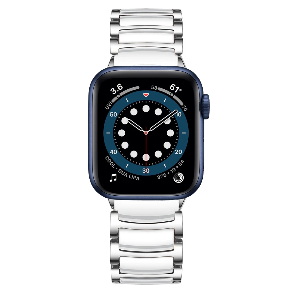 Ceramic + Metal Strap Compatible with Apple watch 45mm 44mm 42mm 40mm 38mm Men/Women bracelet strap for iwatch 7 6 5 4 3 SE band
Ceramic + Metal Strap Compatible with Apple watch 45mm 44mm 42mm 40mm 38mm Men/Women bracelet strap for iwatch 7 6 5 4 3 SE band