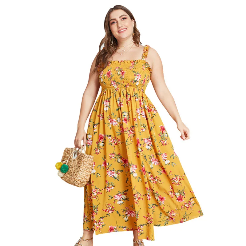 Large Size Women Summer Floral Dresses Elastic Waist Spilt Camis Pleated Dress 2021 Casual Fashion Vestidos Mujer De
Large Size Women Summer Floral Dresses Elastic Waist Spilt Camis Pleated Dress 2021 Casual Fashion Vestidos Mujer De