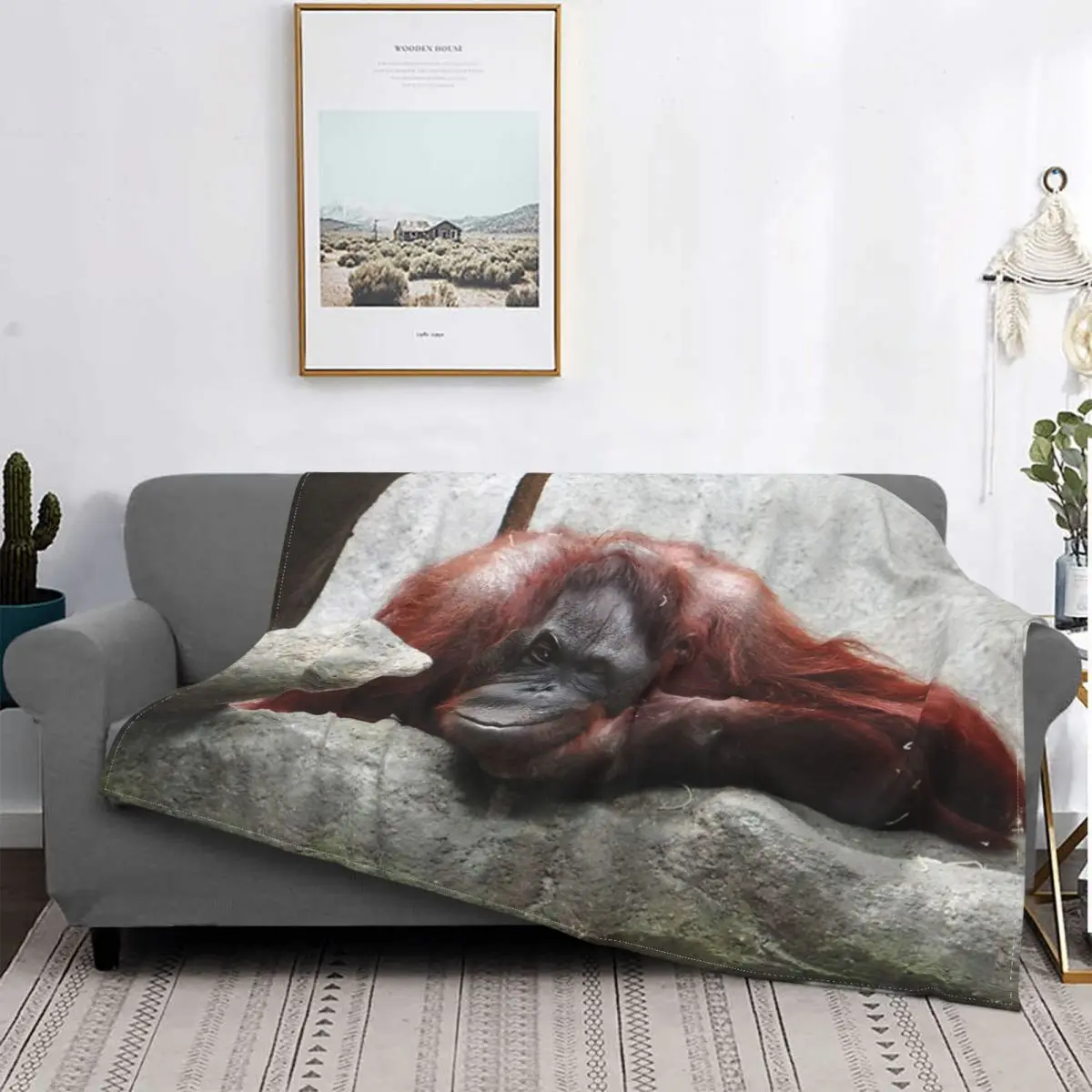 

Manta de Orangutan, colcha para cama, sofra a cuadros, Sudadera con capucha, textil de lujo para el доме
