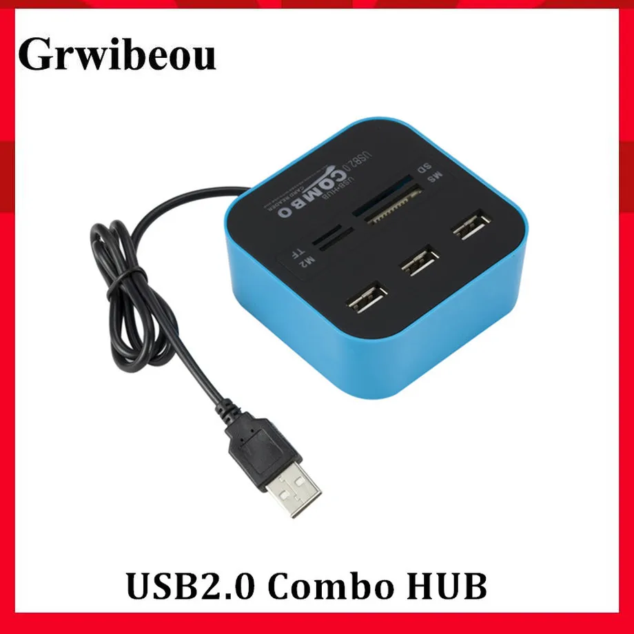 Grwibeou usb хаб 2 0 3 Порты TF устройство для считывания карт памяти Micro SD слот USB комбо Multi