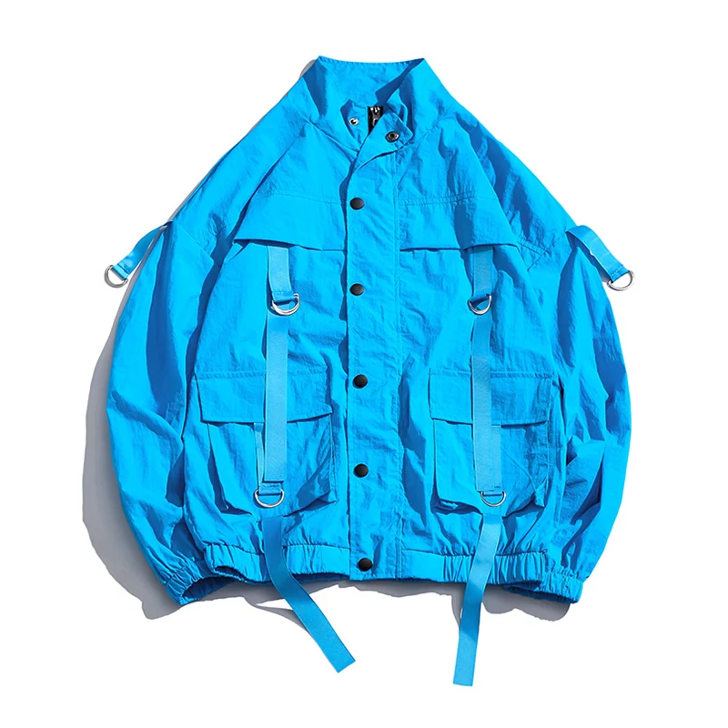 Nice New Arrival Men Fashion Men Overalls Thin Bomber Jacket Summer Ribbons Loose Pocket Coat Hip Hop Wind Jacket US Size
Nice New Arrival Men Fashion Men Overalls Thin Bomber Jacket Summer Ribbons Loose Pocket Coat Hip Hop Wind Jacket US Size