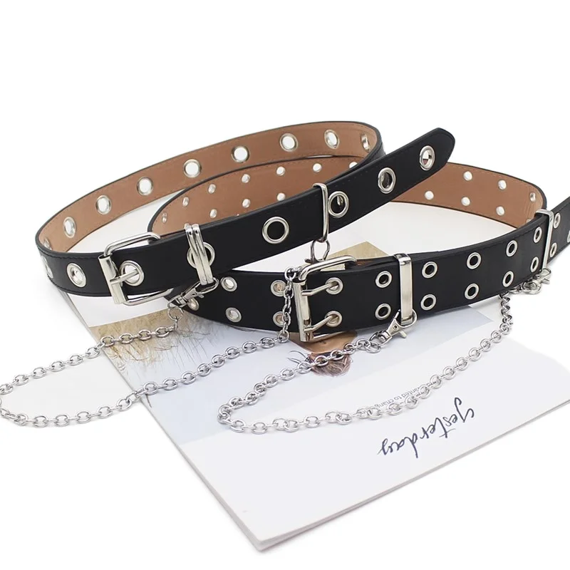 Korean Version of The New Punk Belt Female Eyes Silver Sling Decoration Hip Hop PU Belt Designer Belt Fashion Belt Belt Women
Korean Version of The New Punk Belt Female Eyes Silver Sling Decoration Hip Hop PU Belt Designer Belt Fashion Belt Belt Women