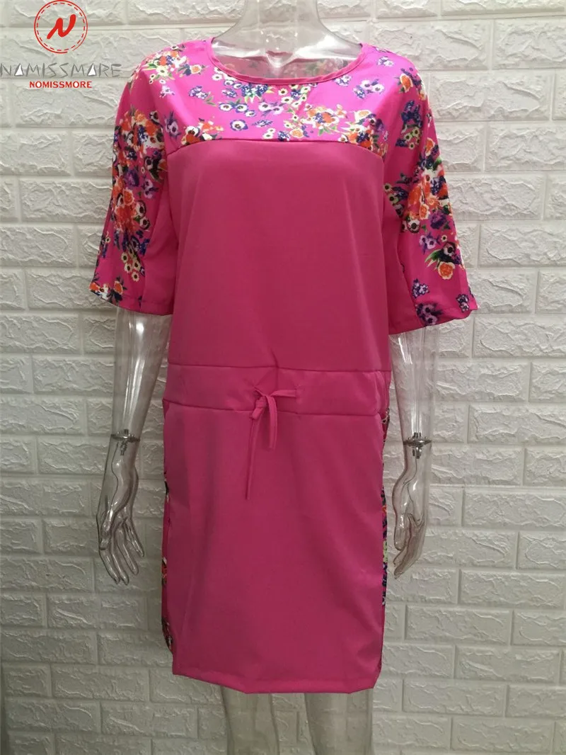 Fashion Women Summer Casual Loose Dress Drawstring Design Pockets Decor O-Neck Short Sleeve Mid Waist Print Comfortable Dress
Fashion Women Summer Casual Loose Dress Drawstring Design Pockets Decor O-Neck Short Sleeve Mid Waist Print Comfortable Dress