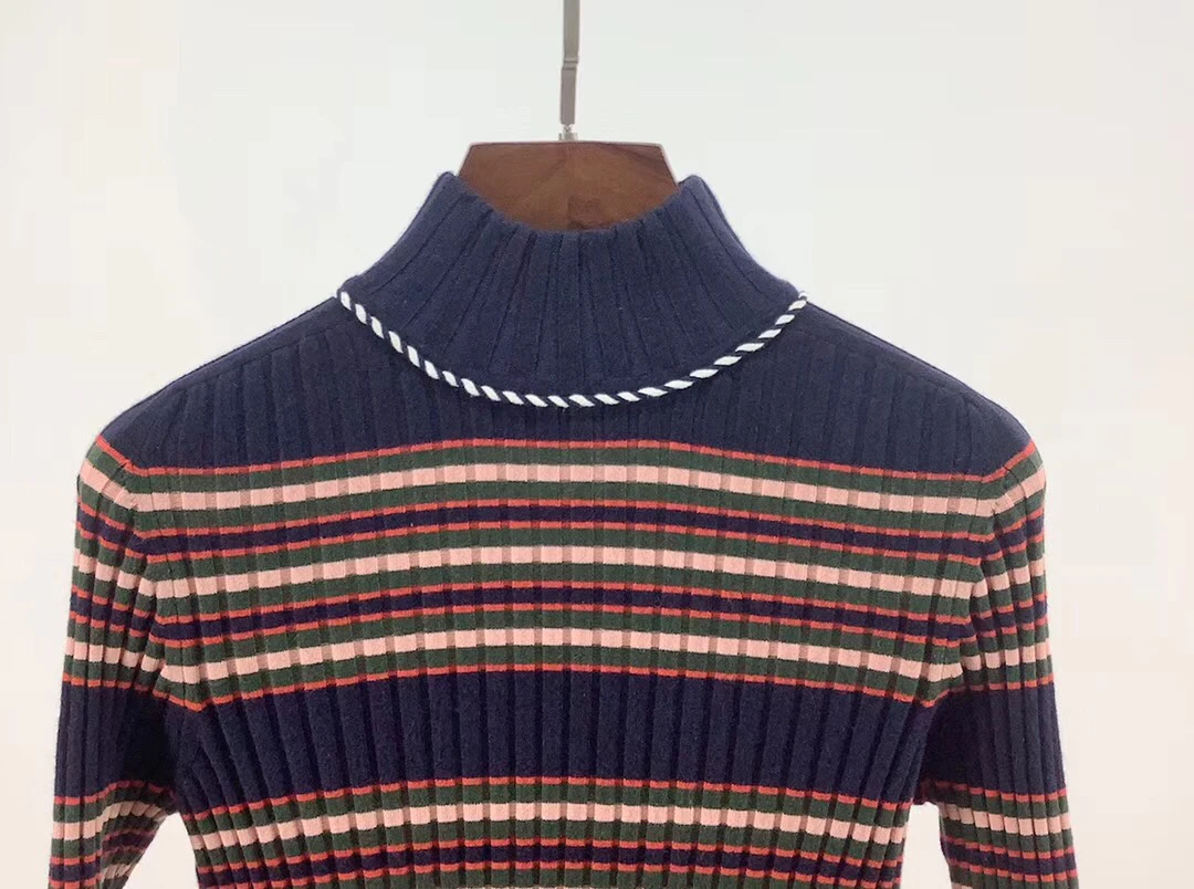 2019 fall and winter high neck hit the color striped women slim bottoming sweater
2019 fall and winter high neck hit the color striped women slim bottoming sweater