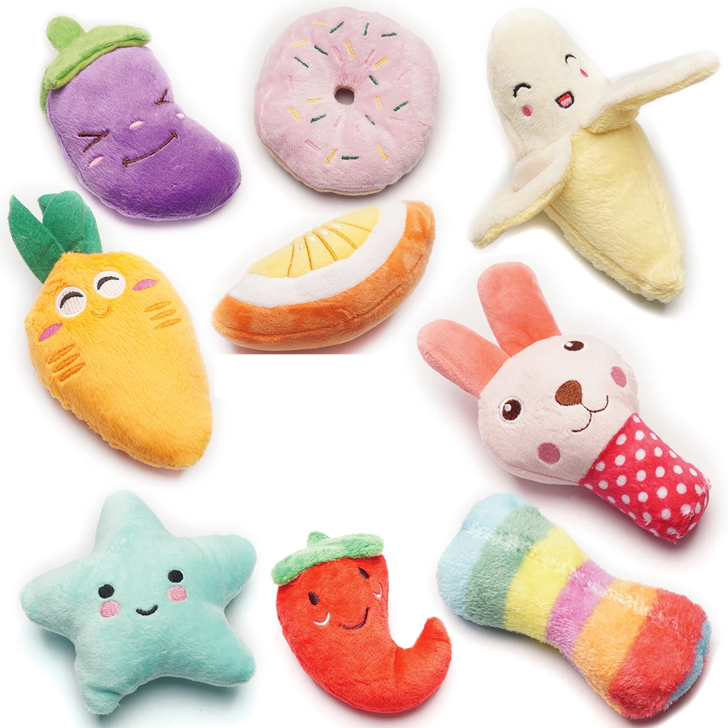 1PC Plush Squeaky Pet Toys Bite-Resistant Clean Dog Chew Puppy Training Toy Cute Orange Star Vegetables Bread Pet Supplies
1PC Plush Squeaky Pet Toys Bite-Resistant Clean Dog Chew Puppy Training Toy Cute Orange Star Vegetables Bread Pet Supplies