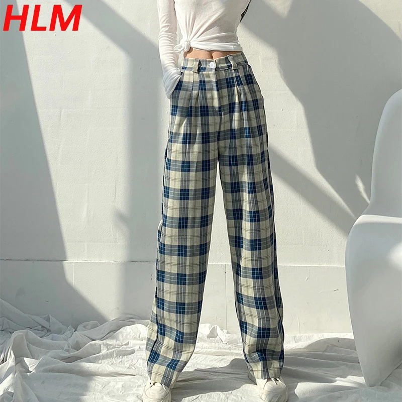 HLM Vintage Plaid Causal Long Pants Simple Women High Waist Plus Size Street Fashion Wide Leg Checked Pants For Women
HLM Vintage Plaid Causal Long Pants Simple Women High Waist Plus Size Street Fashion Wide Leg Checked Pants For Women