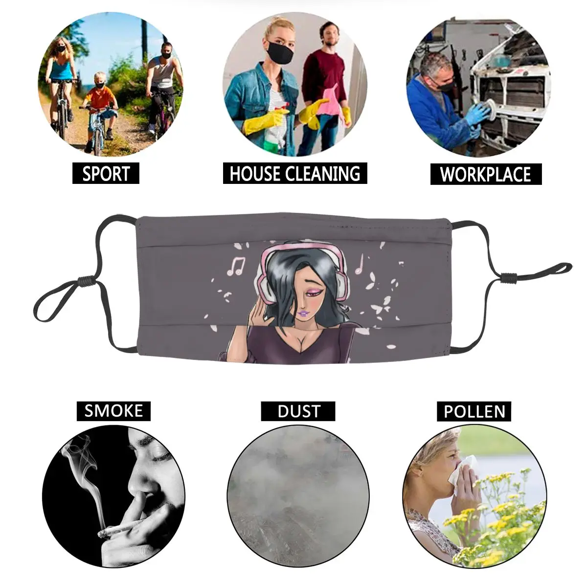Passion For Music Classic Adjustable Face Mask Unisex Custom Design Pattern Anti Haze Dustproof Protection Cover Mouth-Muffle
Passion For Music Classic Adjustable Face Mask Unisex Custom Design Pattern Anti Haze Dustproof Protection Cover Mouth-Muffle