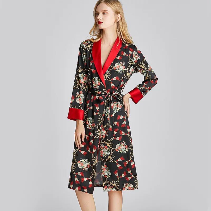 Women Spring And Summer Silk Long-Sleeved Nightgown Ladies Mid-Length Morning Robe Loose Bathrobe Nighties Pijamas Verano
Women Spring And Summer Silk Long-Sleeved Nightgown Ladies Mid-Length Morning Robe Loose Bathrobe Nighties Pijamas Verano