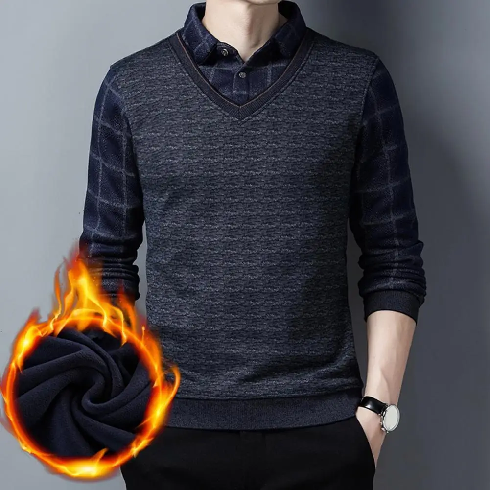 Men Sweater Fake Two-piece Men Top Casual Knitwear Male Social Casual Business Knitted Sweater Turn-down Collar Spring Sweater
Men Sweater Fake Two-piece Men Top Casual Knitwear Male Social Casual Business Knitted Sweater Turn-down Collar Spring Sweater