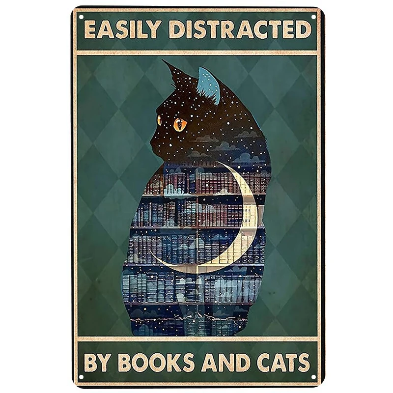 Easily Books and Cats printed Metal Signs Retro Tin Signs Funny Poster Decor for Bar Pub Club Decoration for Living Room Home
Easily Books and Cats printed Metal Signs Retro Tin Signs Funny Poster Decor for Bar Pub Club Decoration for Living Room Home