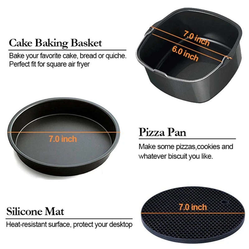 Air Fryer Accessories Compatible for Air Fryer, COSORI and Deluxe Deep Fryer Accessories Set of 12-6.5
Air Fryer Accessories Compatible for Air Fryer, COSORI and Deluxe Deep Fryer Accessories Set of 12-6.5
