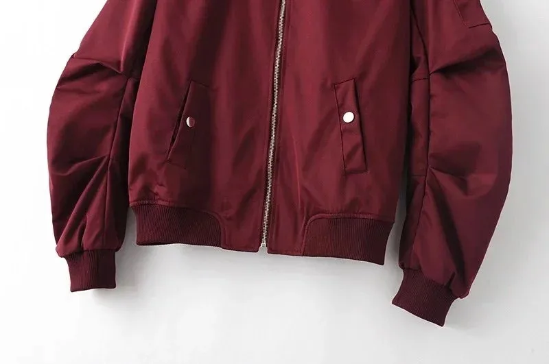 Autumn European and American women's pleated sleeves small stand-up collar thin zipper cardigan jacket bomber jacket
Autumn European and American women's pleated sleeves small stand-up collar thin zipper cardigan jacket bomber jacket