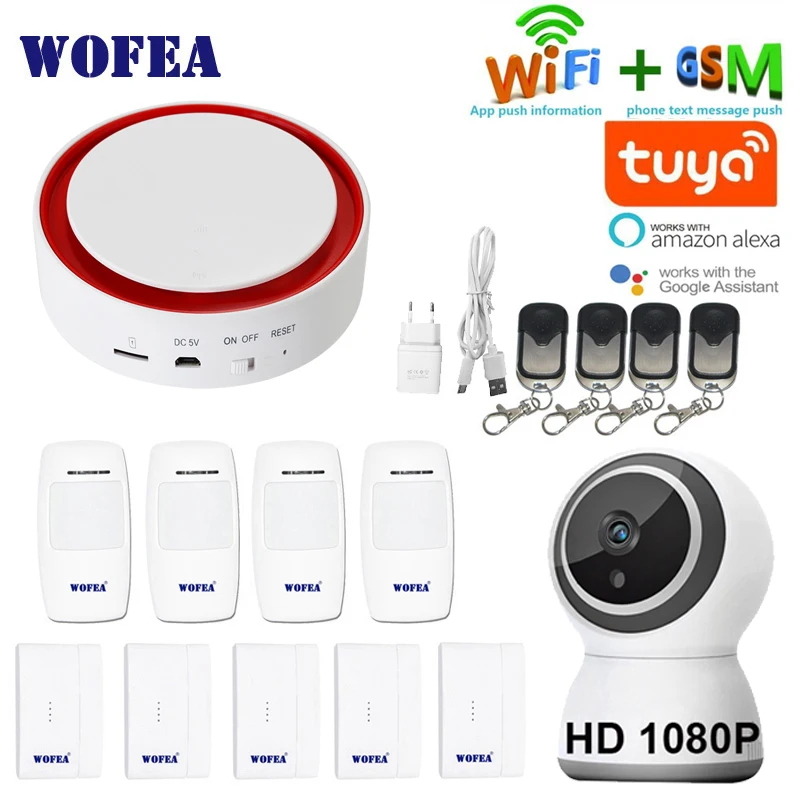 Система сигнализации Wofea Tuya Wi Fi GSM 110 дБ|Комплекты для сигнализации| |
