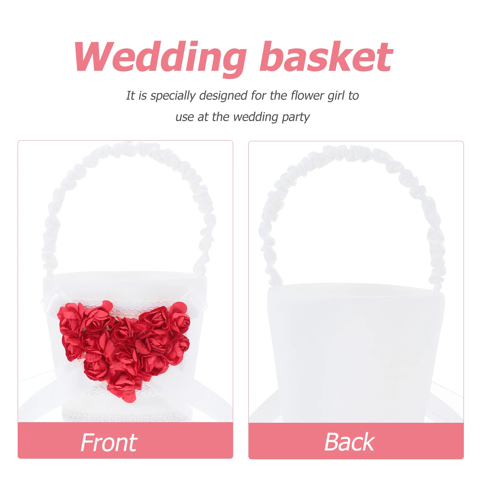 1pc Simplicity Wedding Flower Girl Basket with Bow and Lace Romantic Flowers Basket Candy Gift Container Wedding Decor Supplies
1pc Simplicity Wedding Flower Girl Basket with Bow and Lace Romantic Flowers Basket Candy Gift Container Wedding Decor Supplies
