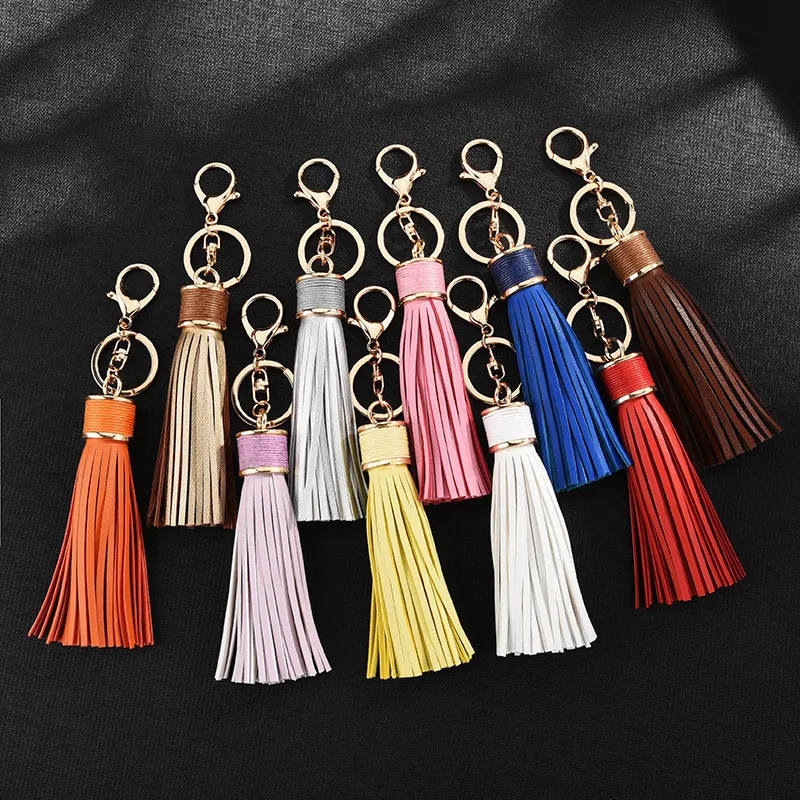Leather Key Ring Fashion Long Tassel Keychain Car Bag Hanging Pendant Ornaments Gift For Women Girls Trinket Jewelry llaveros
Leather Key Ring Fashion Long Tassel Keychain Car Bag Hanging Pendant Ornaments Gift For Women Girls Trinket Jewelry llaveros