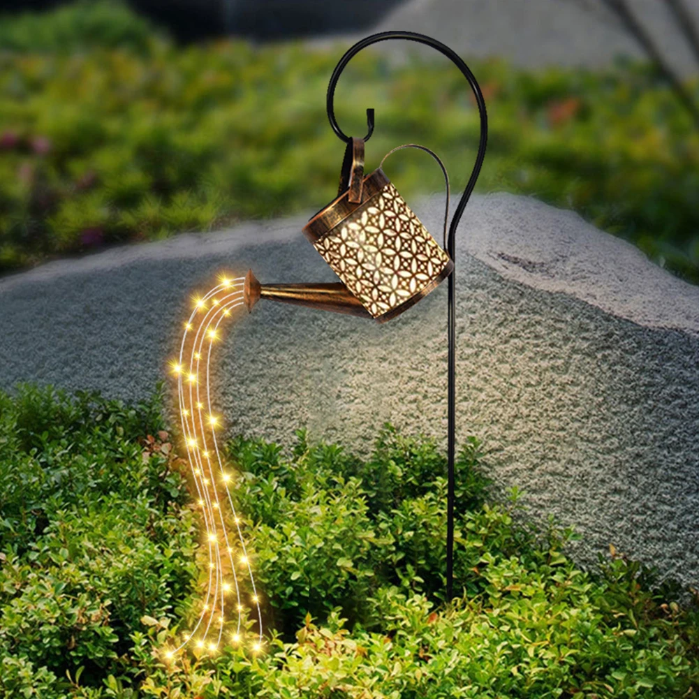 Wrought Iron Hollow Out Watering Can Solar Powered LED String Light Outdoor Garden Landscape Path Decorative Art Lamp
Wrought Iron Hollow Out Watering Can Solar Powered LED String Light Outdoor Garden Landscape Path Decorative Art Lamp