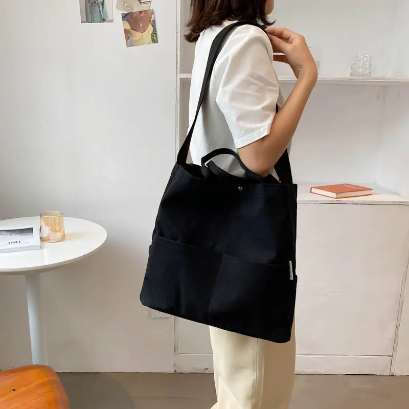 Fashion Canvas Shoulder Bag Women's Vintage Large Capacity Handbag Student Harajuku Bucket Bag Girl Shopping Commuter School Bag
Fashion Canvas Shoulder Bag Women's Vintage Large Capacity Handbag Student Harajuku Bucket Bag Girl Shopping Commuter School Bag