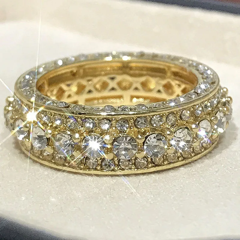 Fashion Gold Color Crystal Zircon Women's Ring Inlaid Rhinestone Round Female Ring for Wedding Jewelry Accessories Size 5-11
Fashion Gold Color Crystal Zircon Women's Ring Inlaid Rhinestone Round Female Ring for Wedding Jewelry Accessories Size 5-11