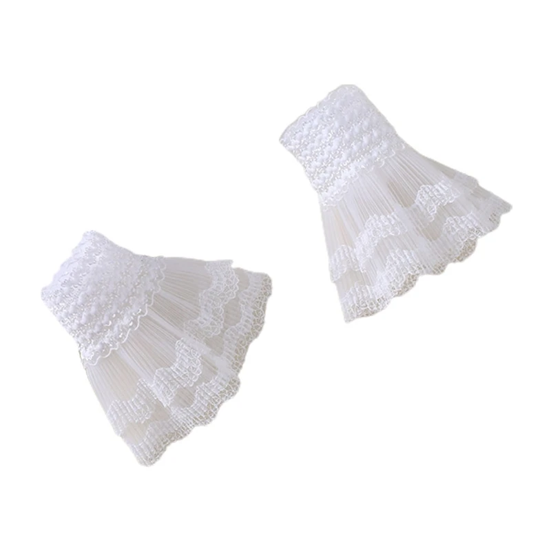 1 Pair Korean Women Girls Fake Flared Sleeves Layered Lace Pleated Ruched False Cuffs Sweater Wrist Warmers
1 Pair Korean Women Girls Fake Flared Sleeves Layered Lace Pleated Ruched False Cuffs Sweater Wrist Warmers