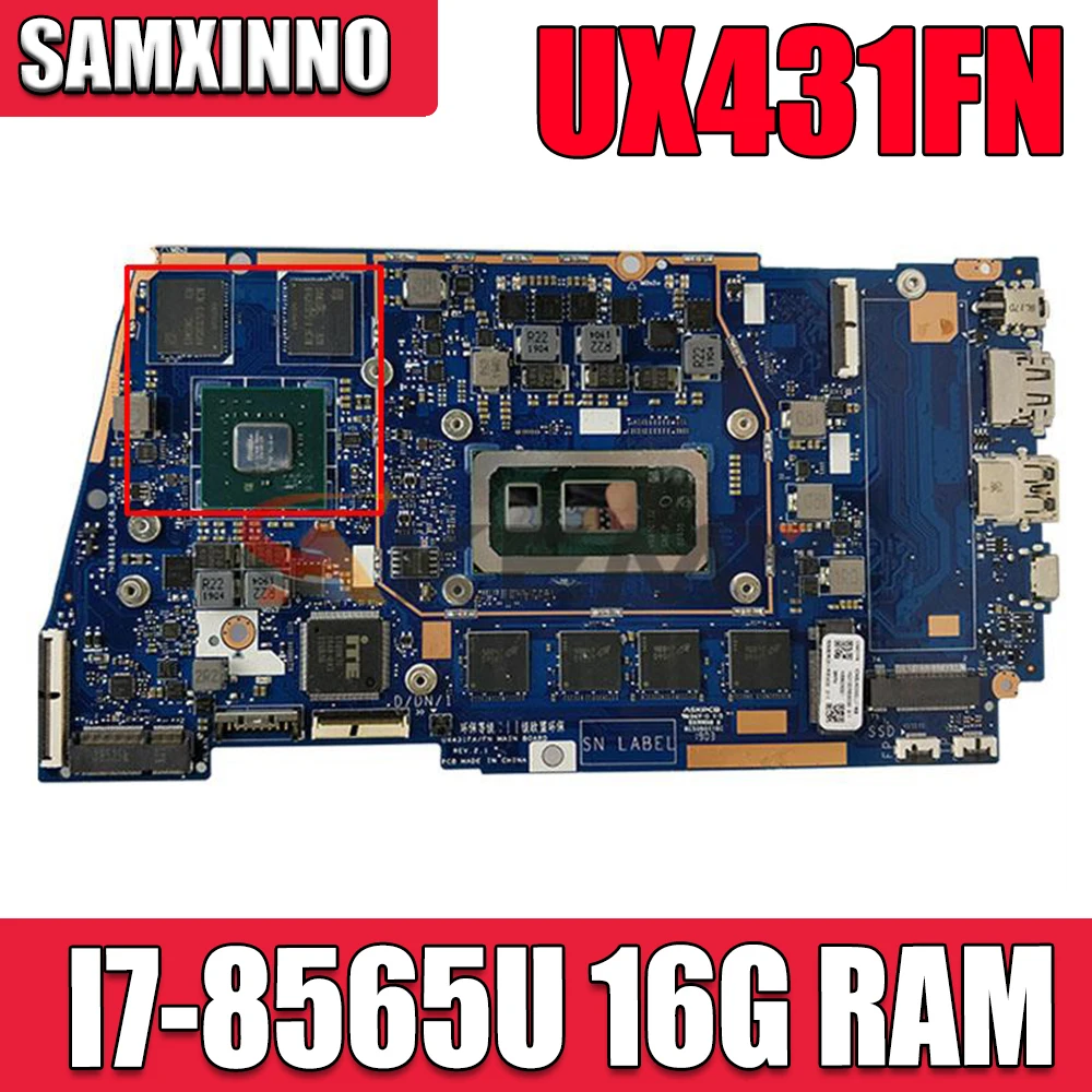 Материнская плата для ноутбука UX431FN/FA Материнская плата ASUS ZenBook UX431FL UX431FNC UX431FN UX431F с I7-8565U (V2G) GPU 16G RAM
Материнская плата для ноутбука UX431FN/FA Материнская плата ASUS ZenBook UX431FL UX431FNC UX431FN UX431F с I7-8565U (V2G) GPU 16G RAM