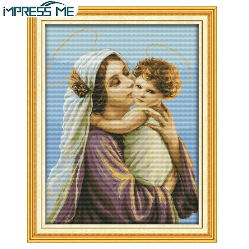 Набор для вышивки крестиком IMPRESS ME с Мадонной и ребенком, набор для рукоделия, хлопковый штамп 14CT, вышивка крестиком для домашнего декора
Набор для вышивки крестиком IMPRESS ME с Мадонной и ребенком, набор для рукоделия, хлопковый штамп 14CT, вышивка крестиком для домашнего декора