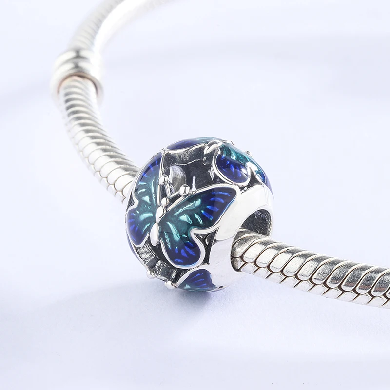 925 Sterling Silver Blue Round Bead CZ Zircon Butterfly Pendant Charm Bracelet DIY Jewelry Making For Original Pandora
925 Sterling Silver Blue Round Bead CZ Zircon Butterfly Pendant Charm Bracelet DIY Jewelry Making For Original Pandora
