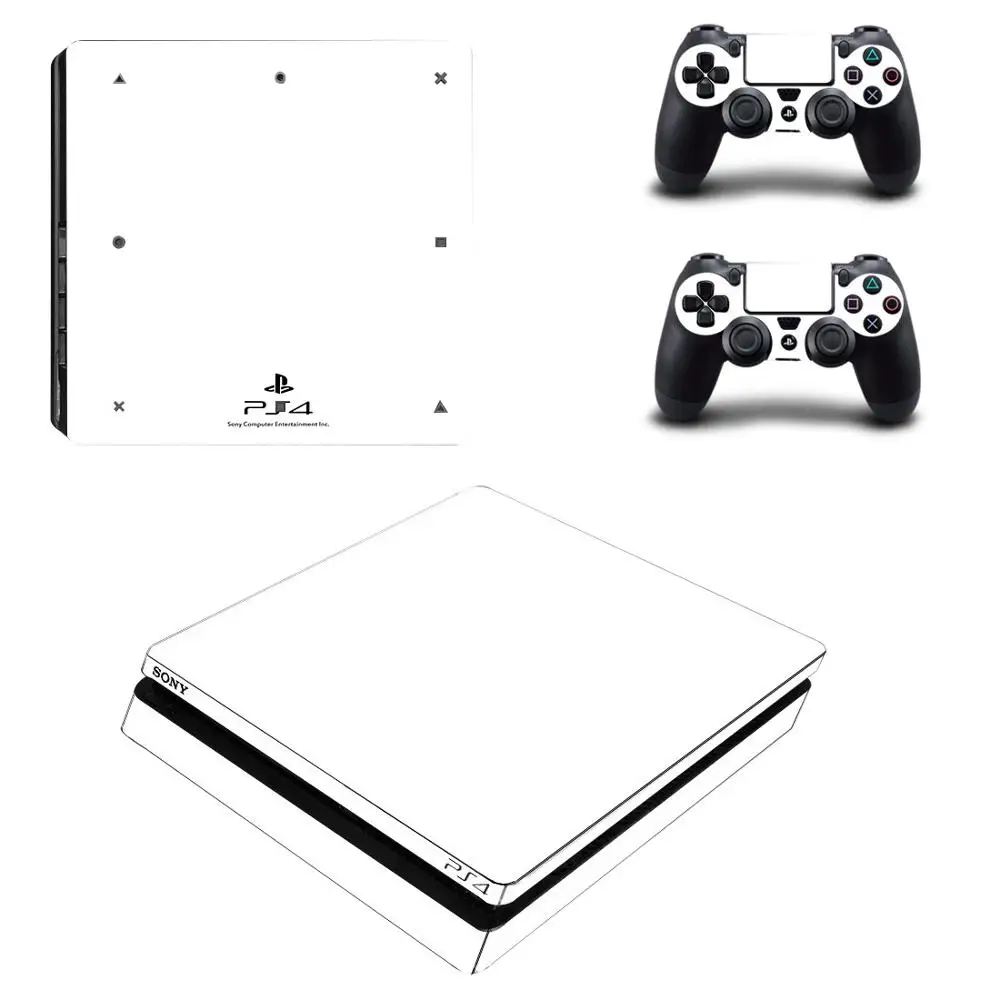 Стикеры из чистого белого черного серебристого металла для PS4 Slim Skin стикеры