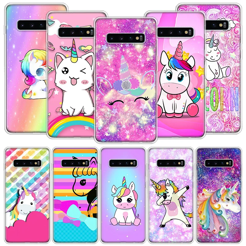 

Lovely Cartoon Unicorn Phone Case For Samsung S23 S22 Ultra S21 Plus Galaxy S20 FE S10 Lite S10E S9 S8 S7 S6 Edge Cover Capa Sof