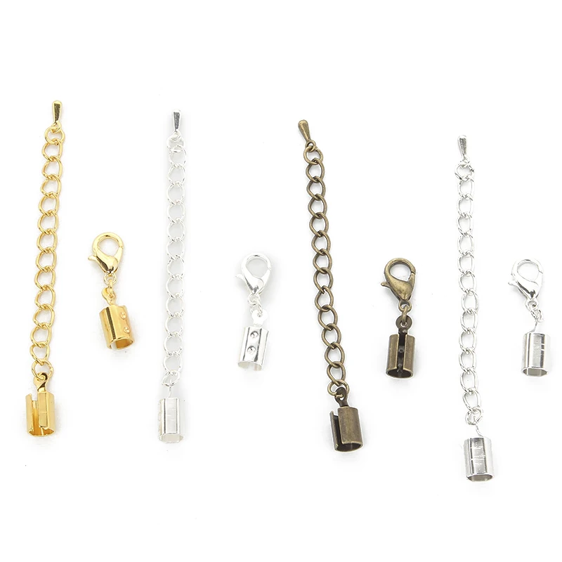 10pcs/lot Leather Rope Cord End Fastener Clasps With Chains Lobster Clasps Connectors For DIY Bracelet Jewelry Making Finding
10pcs/lot Leather Rope Cord End Fastener Clasps With Chains Lobster Clasps Connectors For DIY Bracelet Jewelry Making Finding