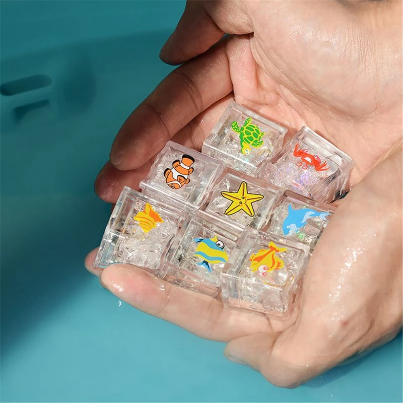 Bath Toys for Baby Toddler Floating Lit Ice Cubes LED Light Up with 7 Color Lights in Water Glowing Sea Animal Ice Cube 
Bath Toys for Baby Toddler Floating Lit Ice Cubes LED Light Up with 7 Color Lights in Water Glowing Sea Animal Ice Cube